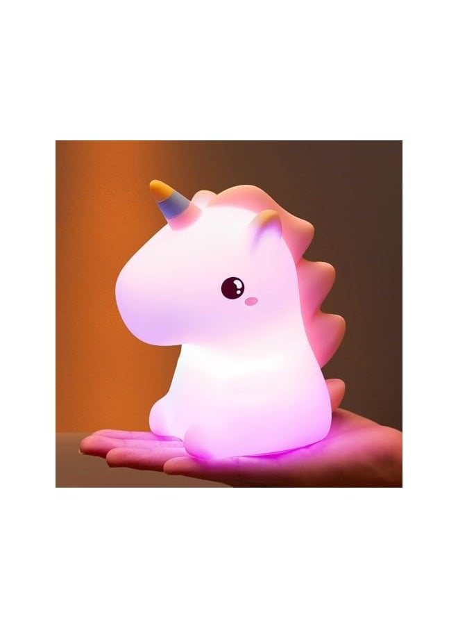 Unicorn Night Light for Kids, Kids Lamp, Rechargeable Toddler Night Light Unicorn Lamp,Unicorn Gifts for Girls Room Decor,Silicone Baby Cute Night Light
