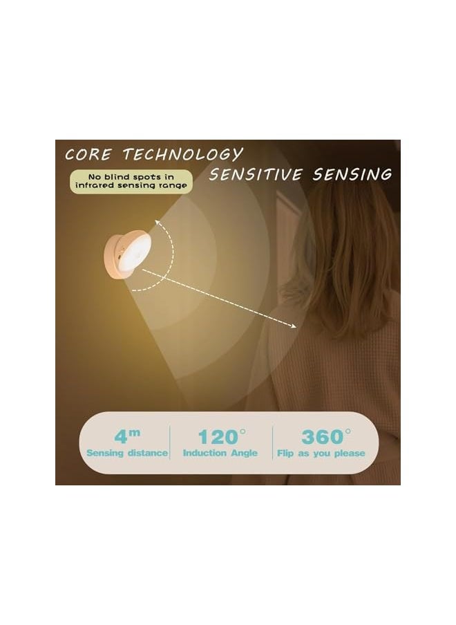 Sensor LED Night Light, Auto LED Sensor Night Light Auto On/Off Night Light Motion Sensor Light Smart Night Light Decorative Sensor Light for Bedroom with Removable Magnet Sheet Stick-On Night Light