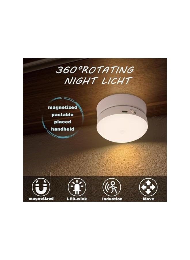 Sensor LED Night Light, Auto LED Sensor Night Light Auto On/Off Night Light Motion Sensor Light Smart Night Light Decorative Sensor Light for Bedroom with Removable Magnet Sheet Stick-On Night Light