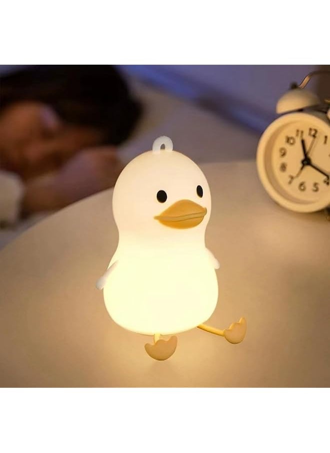Children Night Light- Pat&Remote 8 Colors Decor Duck Table Lamp for Kids/Baby/Adults,Soft Silicone Nightlights for Bedroom,Bathroom,Nursery,Stairs,Hallway