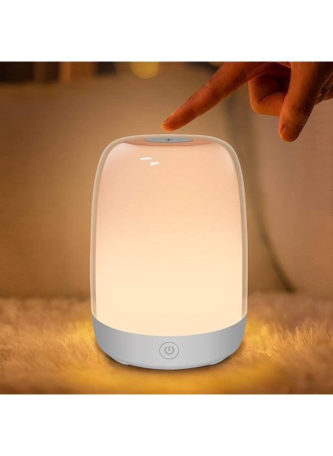 Nursery Night Light for Babies, Baby Night Light with Dimmable Warm Light, 5 Color Changing Light, Usb Rechargeable Bedside Night Light Lamp, Led Touch Control Light for Baby Bedroom