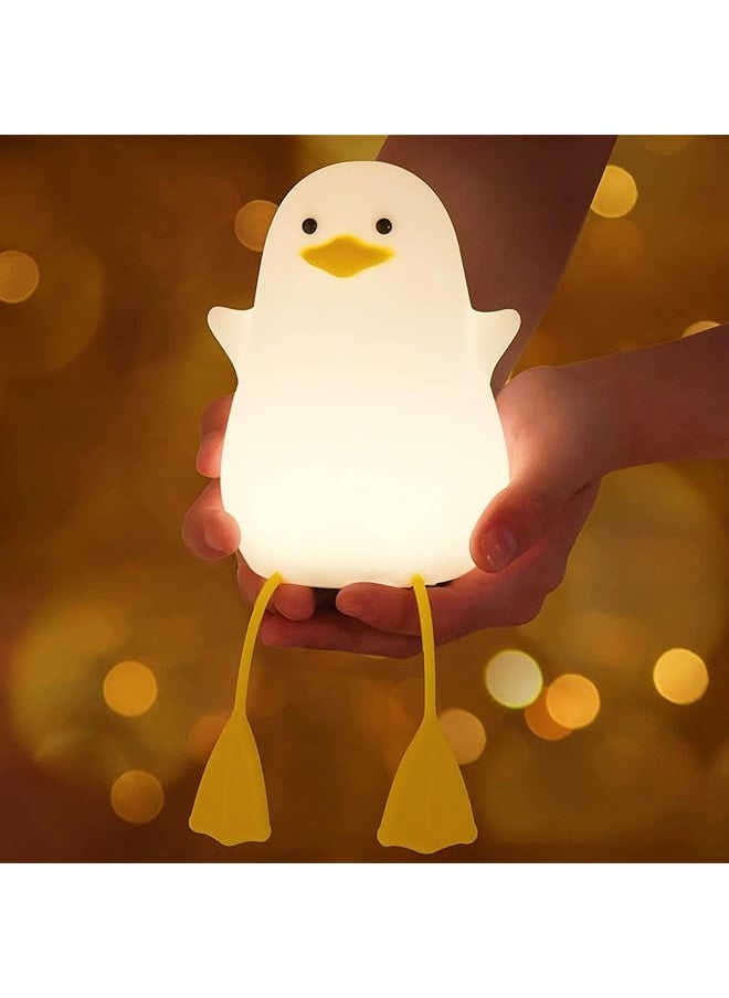 Duck Night Light for Kids,Soft Silicone Rechargeable Night Lamp for Kids Room,Touch Control Dimming,Cute Portable Night Light,Gifts for Boys Girls