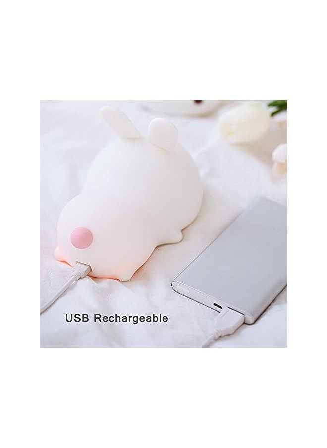 Cute Kids Night Light Night Lamp Night Lights for Kids Bedroom Toddler Baby Portable Silicone Battery Led Nightlight Nursery (Cute Bunny)