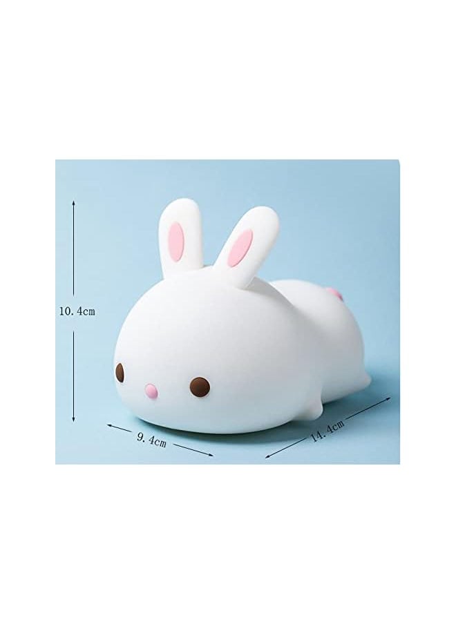 Cute Kids Night Light Night Lamp Night Lights for Kids Bedroom Toddler Baby Portable Silicone Battery Led Nightlight Nursery (Cute Bunny)