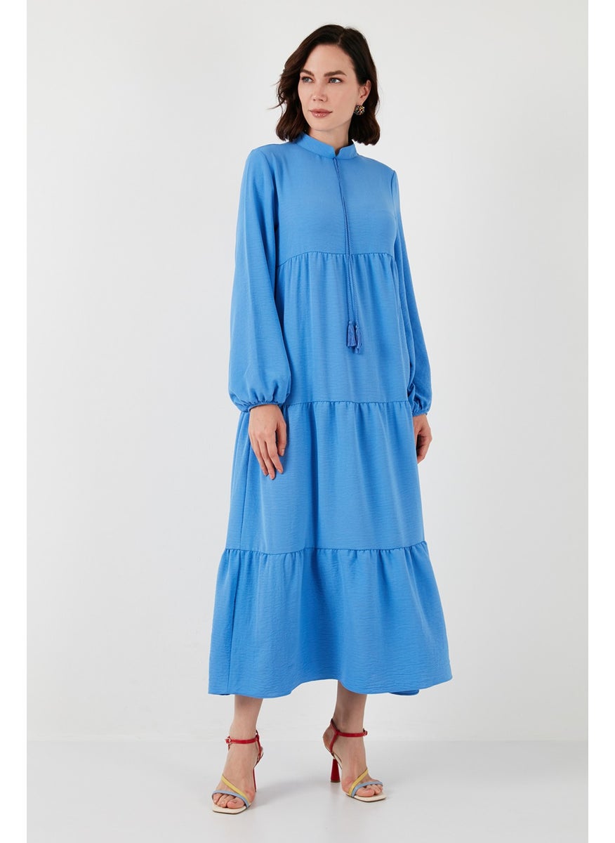 Modest Regular Fit High Collar Long Dress Women's Dress 611EL545