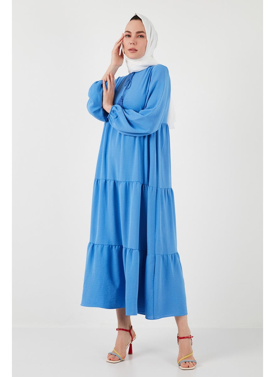 Modest Regular Fit High Collar Long Dress Women's Dress 611EL545