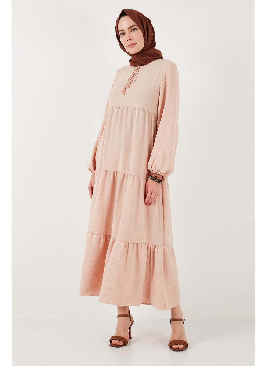 Modest Regular Fit High Collar Long Dress Women's Dress 611EL545