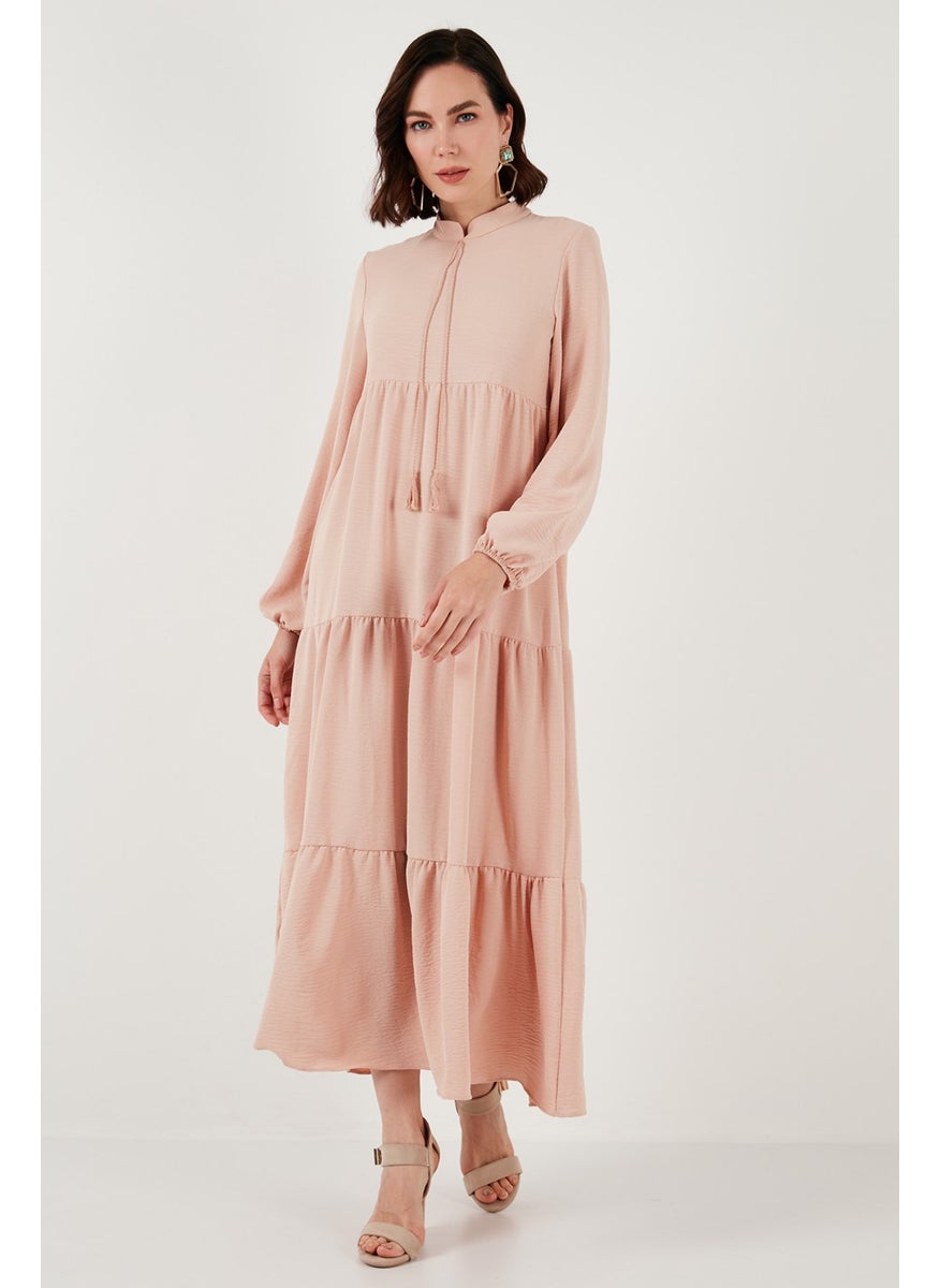 Modest Regular Fit High Collar Long Dress Women's Dress 611EL545