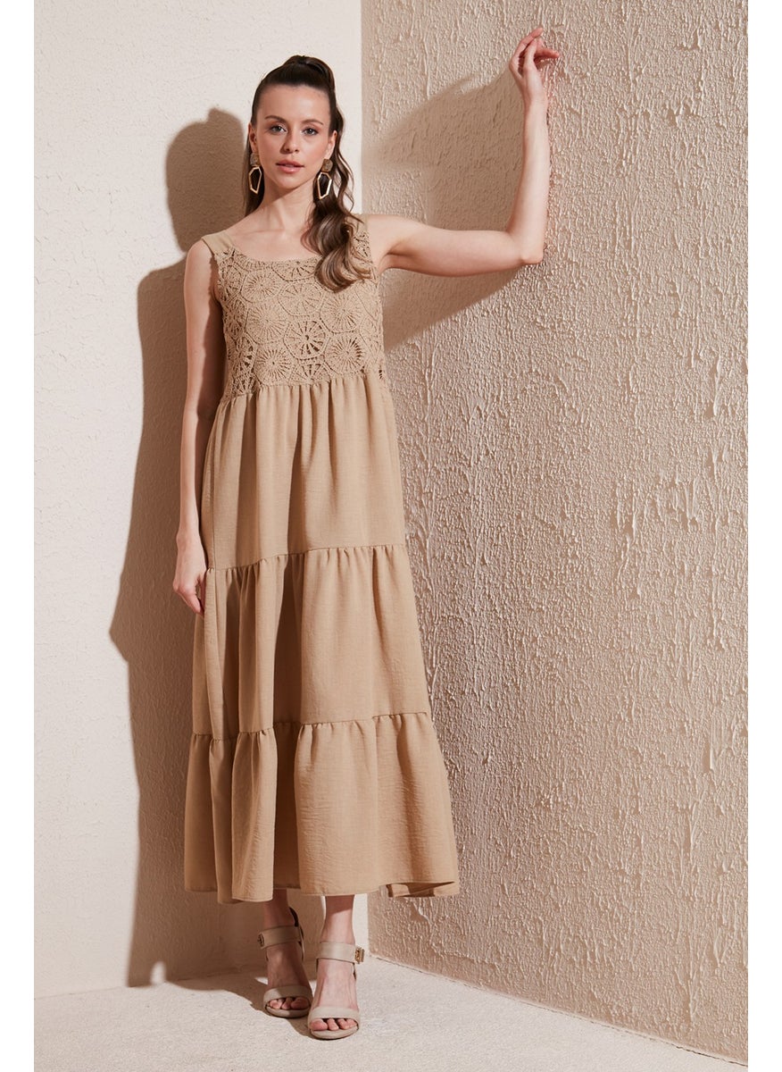 Relaxed Fit Flounce Long Dress Women's Dress 611EL010