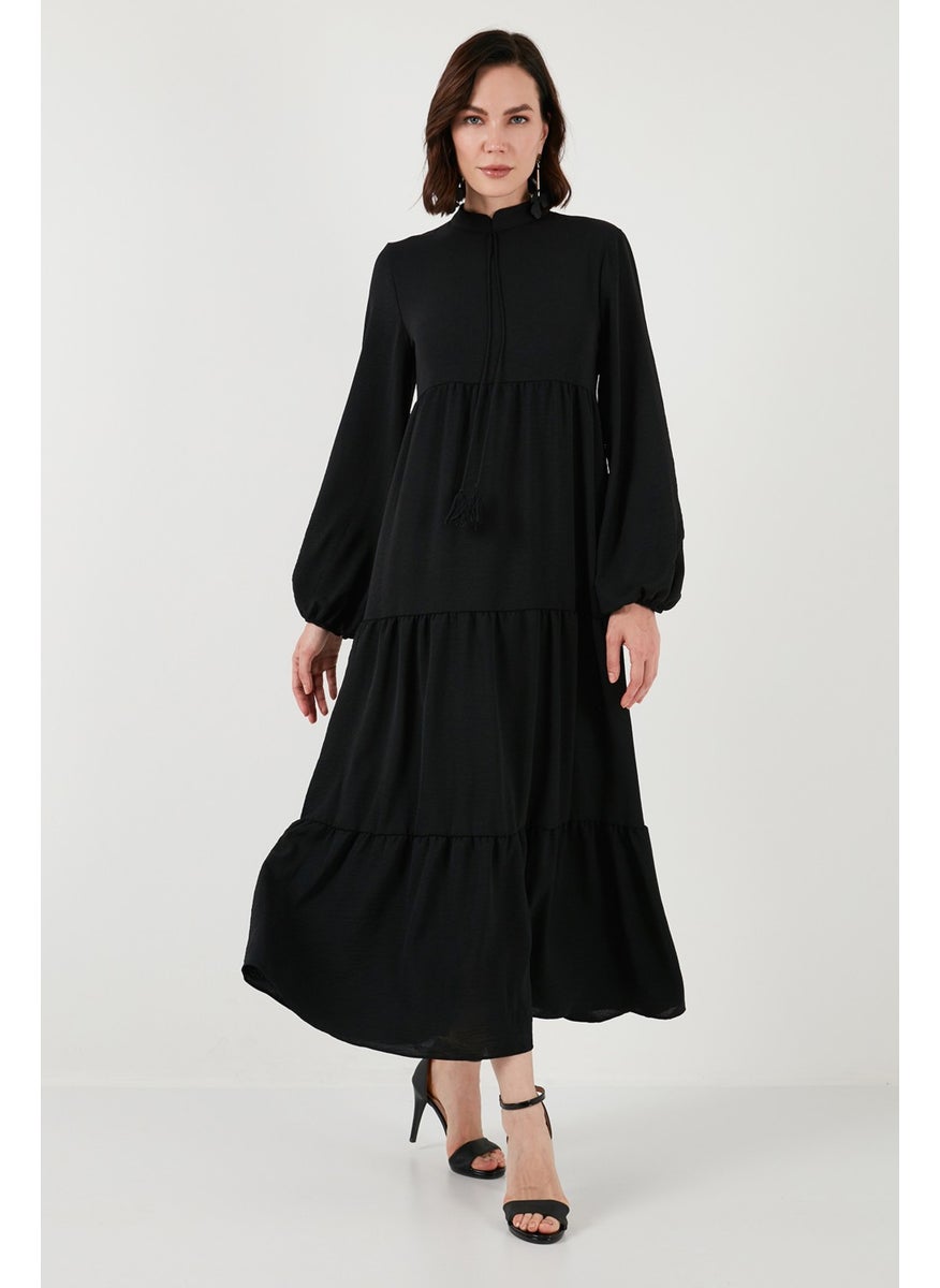 Modest Regular Fit High Collar Long Dress Women's Dress 611EL545