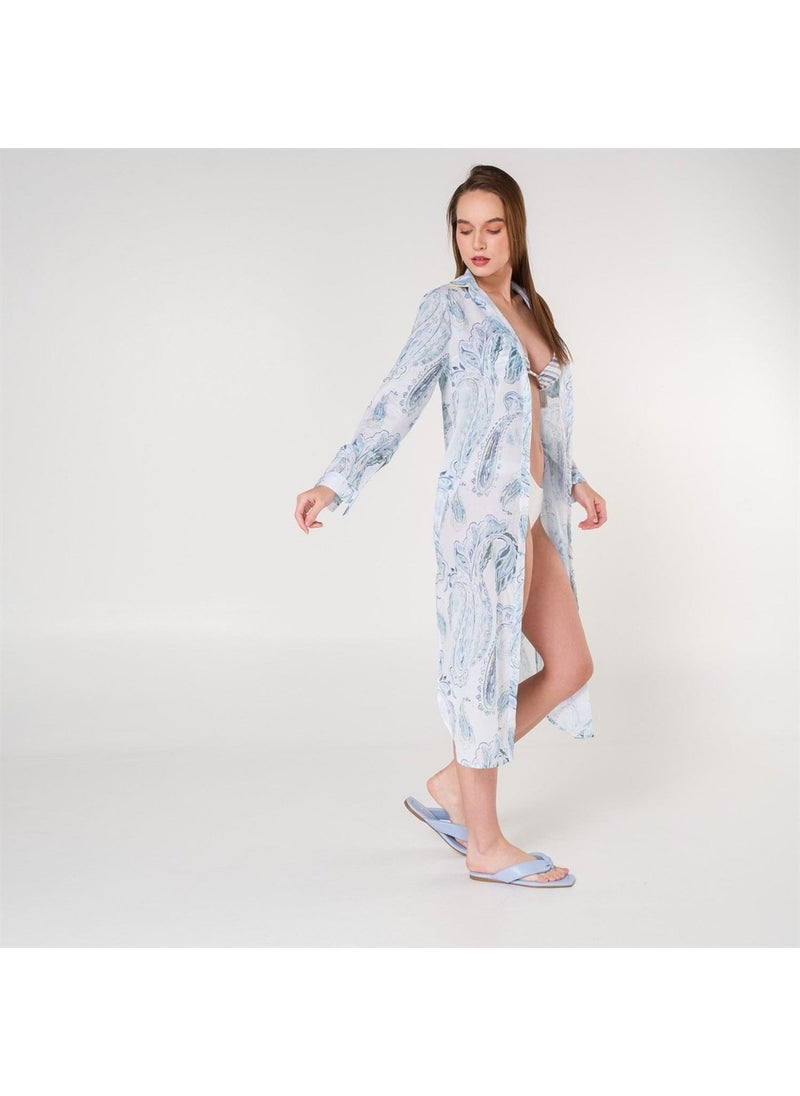 Helen Voile Beach Shirt Dress