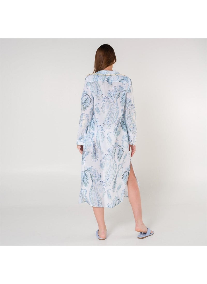 Helen Voile Beach Shirt Dress