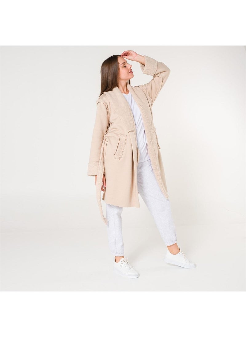 Sherpa Faux Wool Teddy Plush Women's Dressing Gown