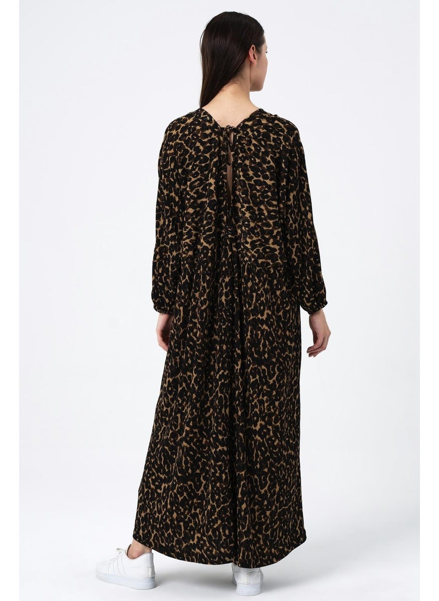Patterned V Neck Oversize Dress (B22-401A)