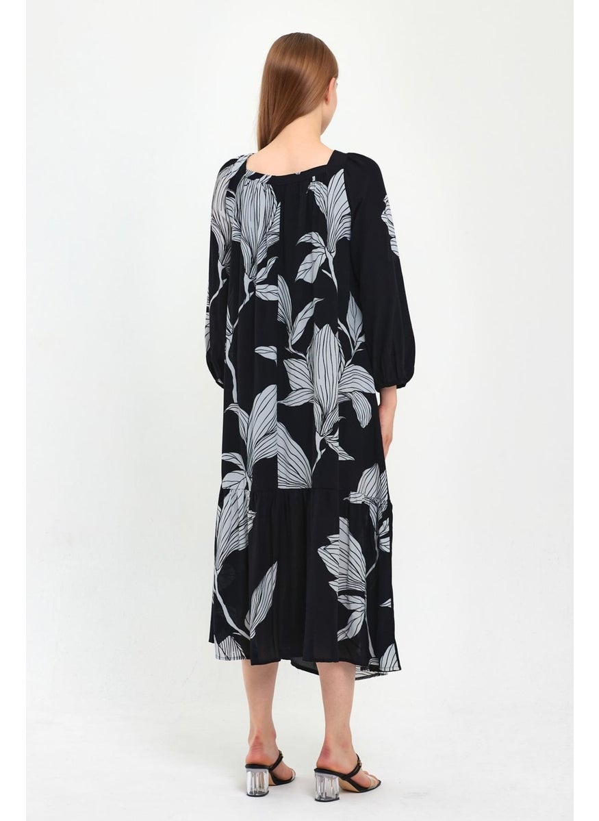 Lined Square Neck Dress (B23-7021)