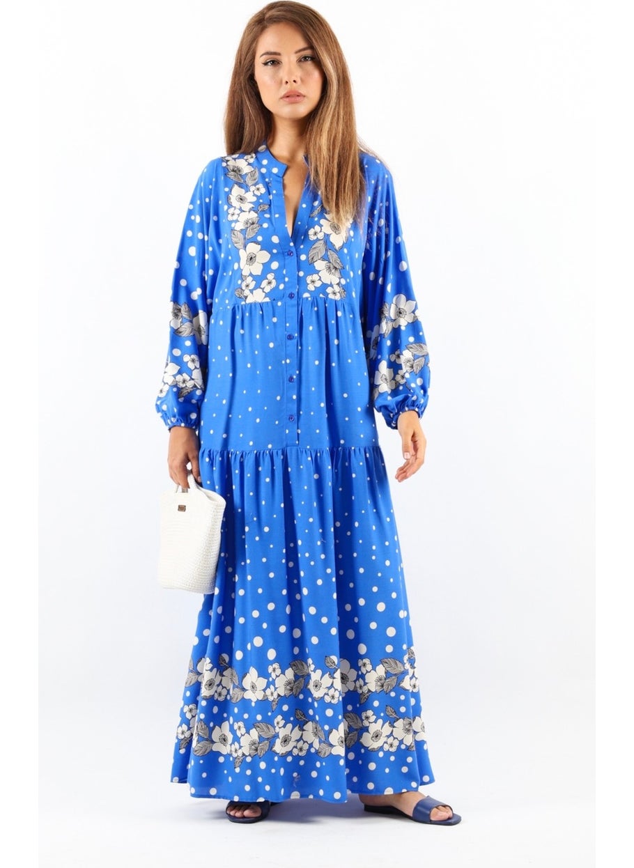 Women Prive Dreamy Viscose Blue Maxi Long Summer Dress