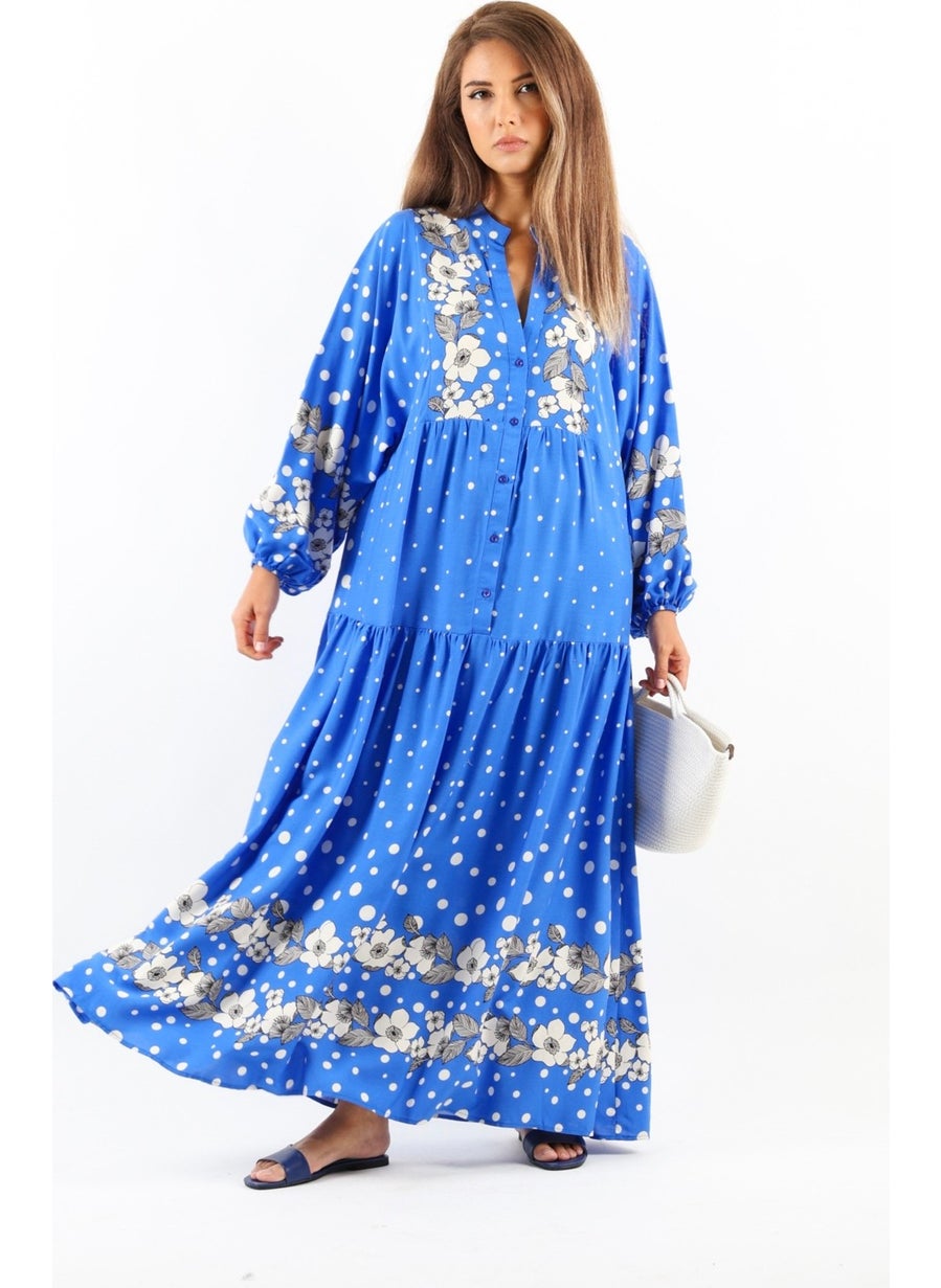Women Prive Dreamy Viscose Blue Maxi Long Summer Dress