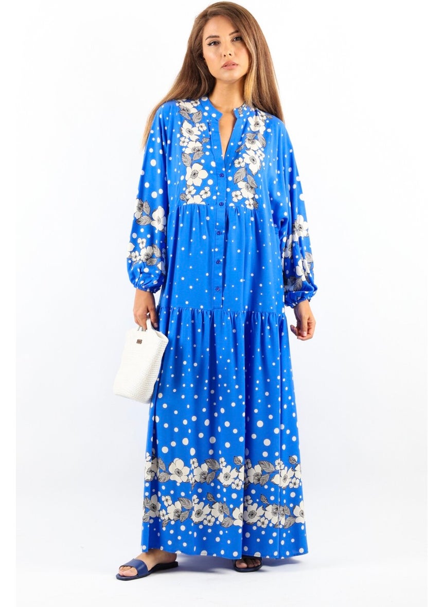 Women Prive Dreamy Viscose Blue Maxi Long Summer Dress