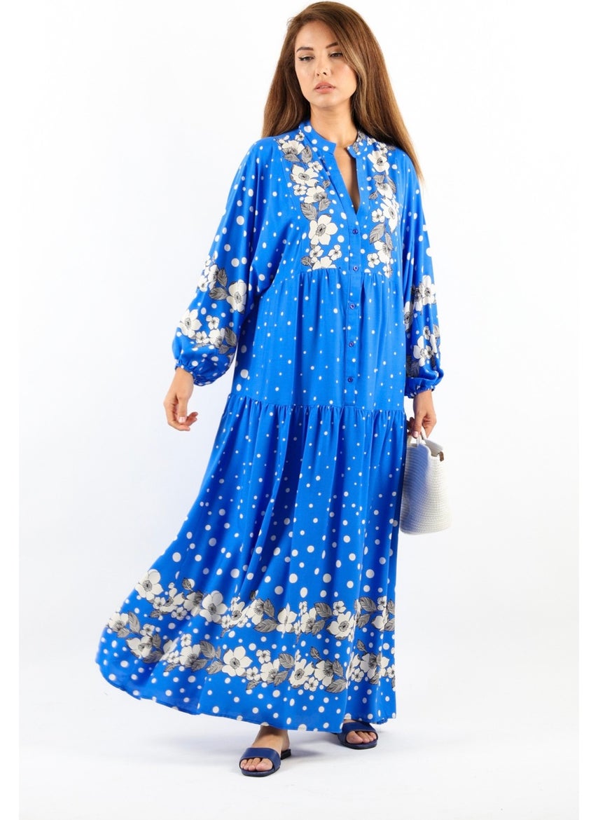 Women Prive Dreamy Viscose Blue Maxi Long Summer Dress
