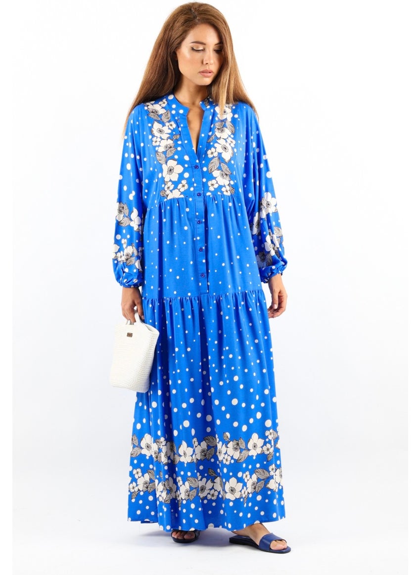 Women Prive Dreamy Viscose Blue Maxi Long Summer Dress