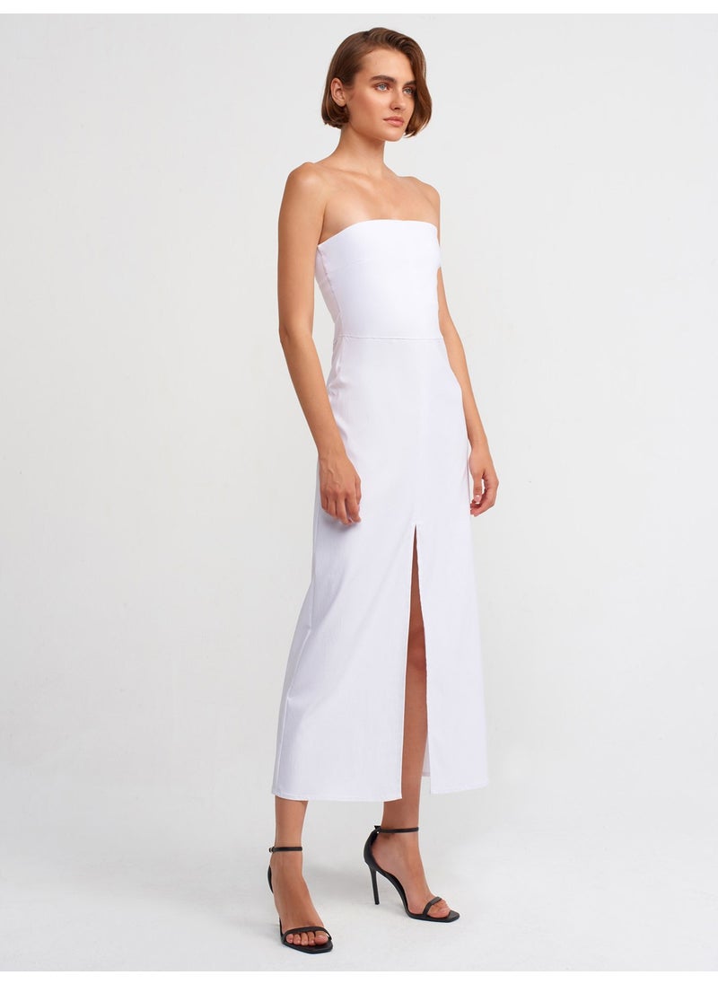 90758 Strapless Dress-White