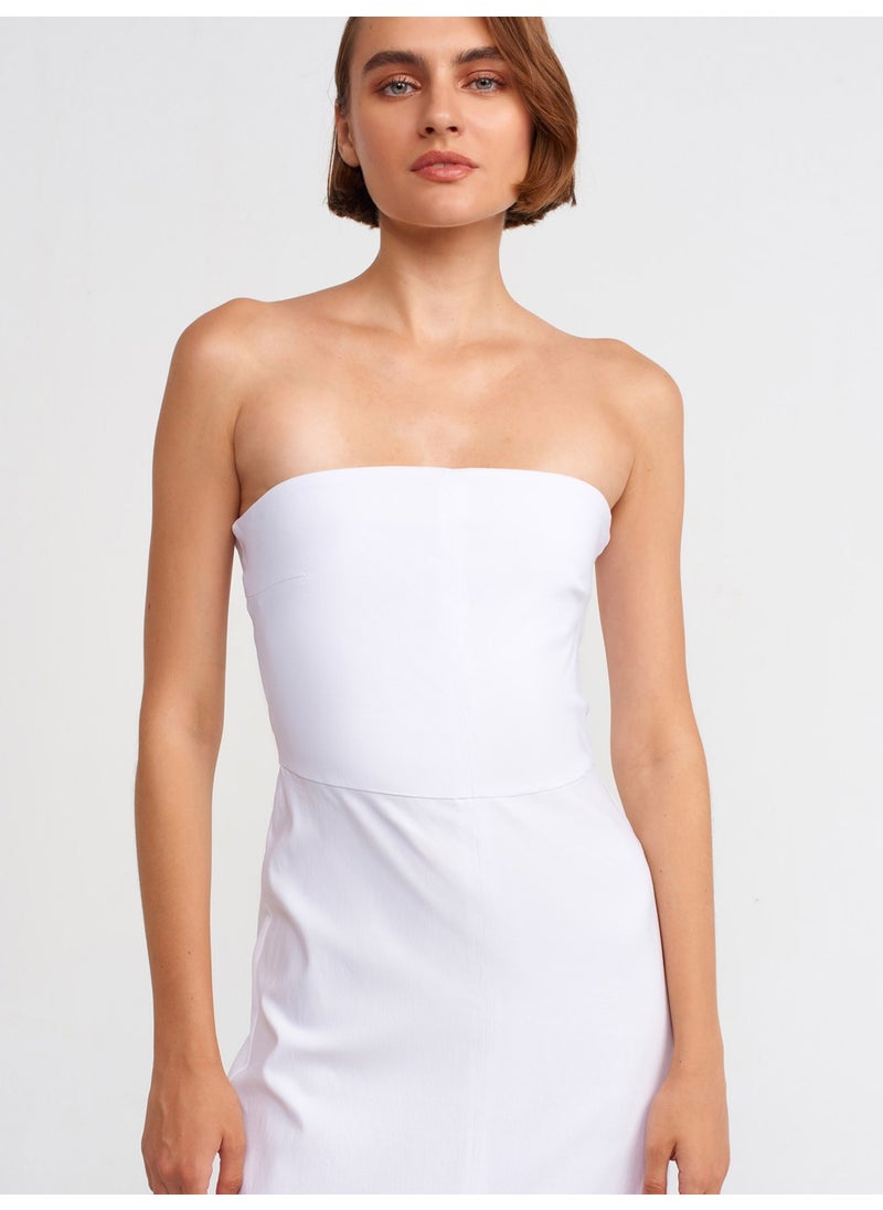90758 Strapless Dress-White