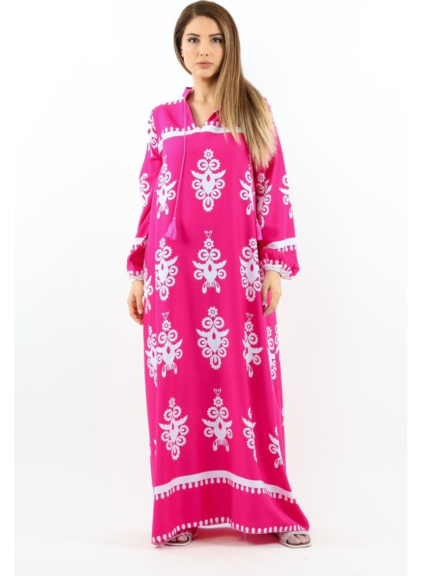 Prive Long 145 cm Maxi Length 95% Cotton Pink Summer Long Dress