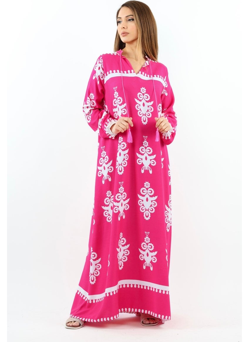 Prive Long 145 cm Maxi Length 95% Cotton Pink Summer Long Dress