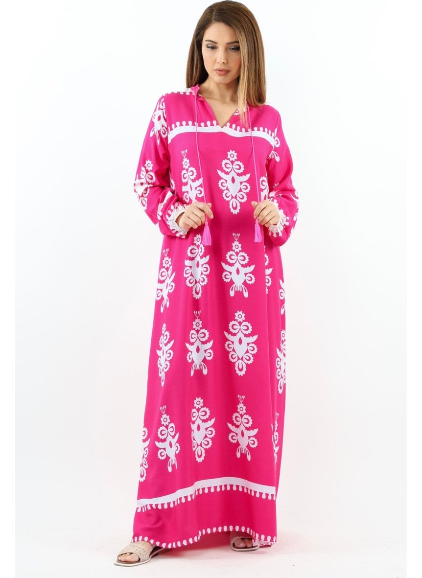 Prive Long 145 cm Maxi Length 95% Cotton Pink Summer Long Dress