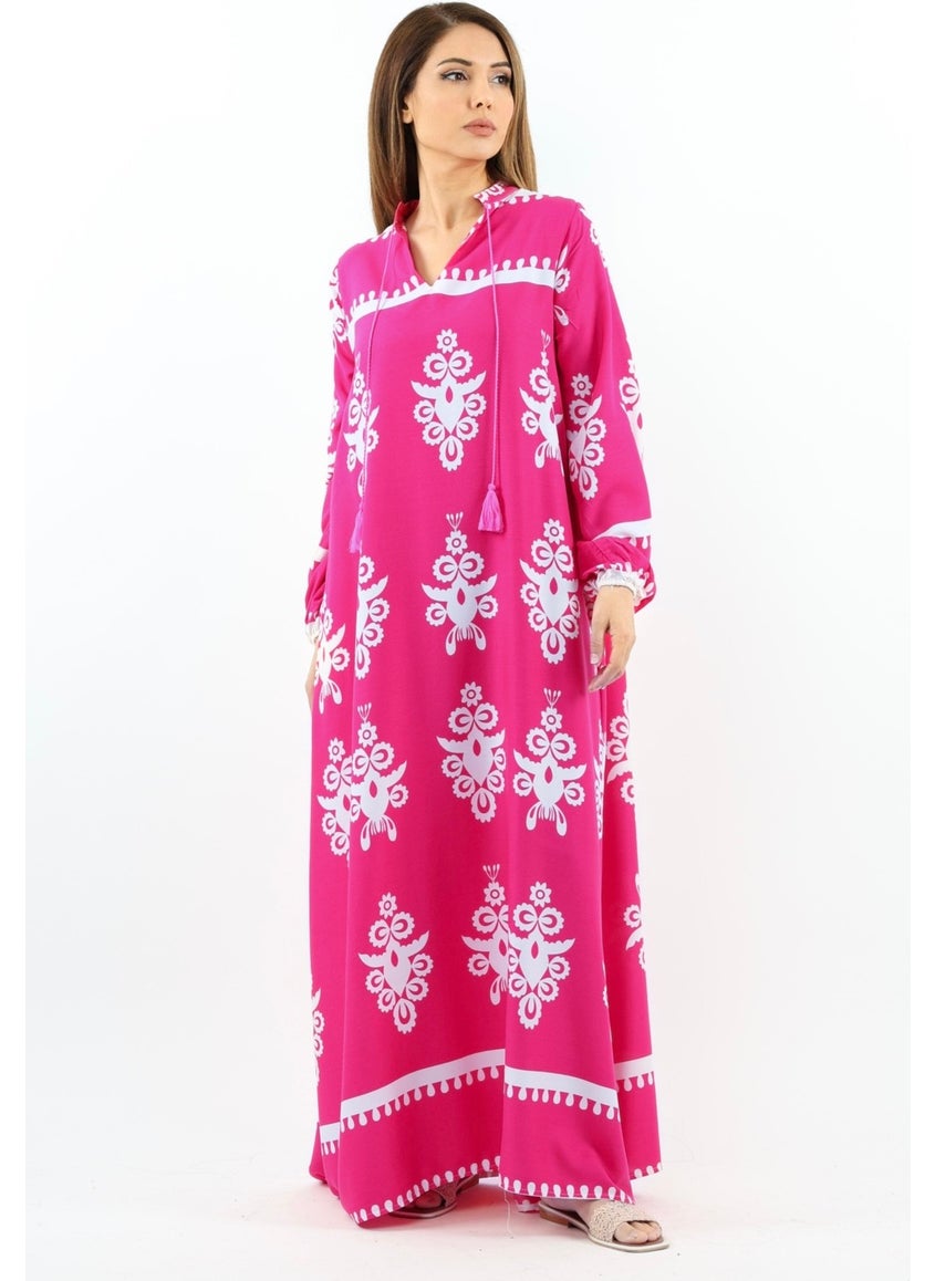 Prive Long 145 cm Maxi Length 95% Cotton Pink Summer Long Dress