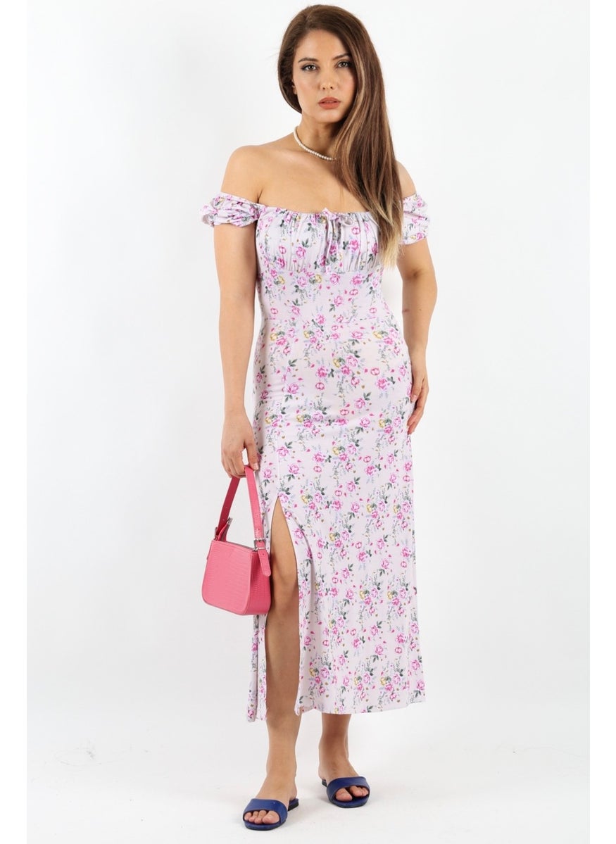 Women's Gardenia Pink Beige Floral Dress