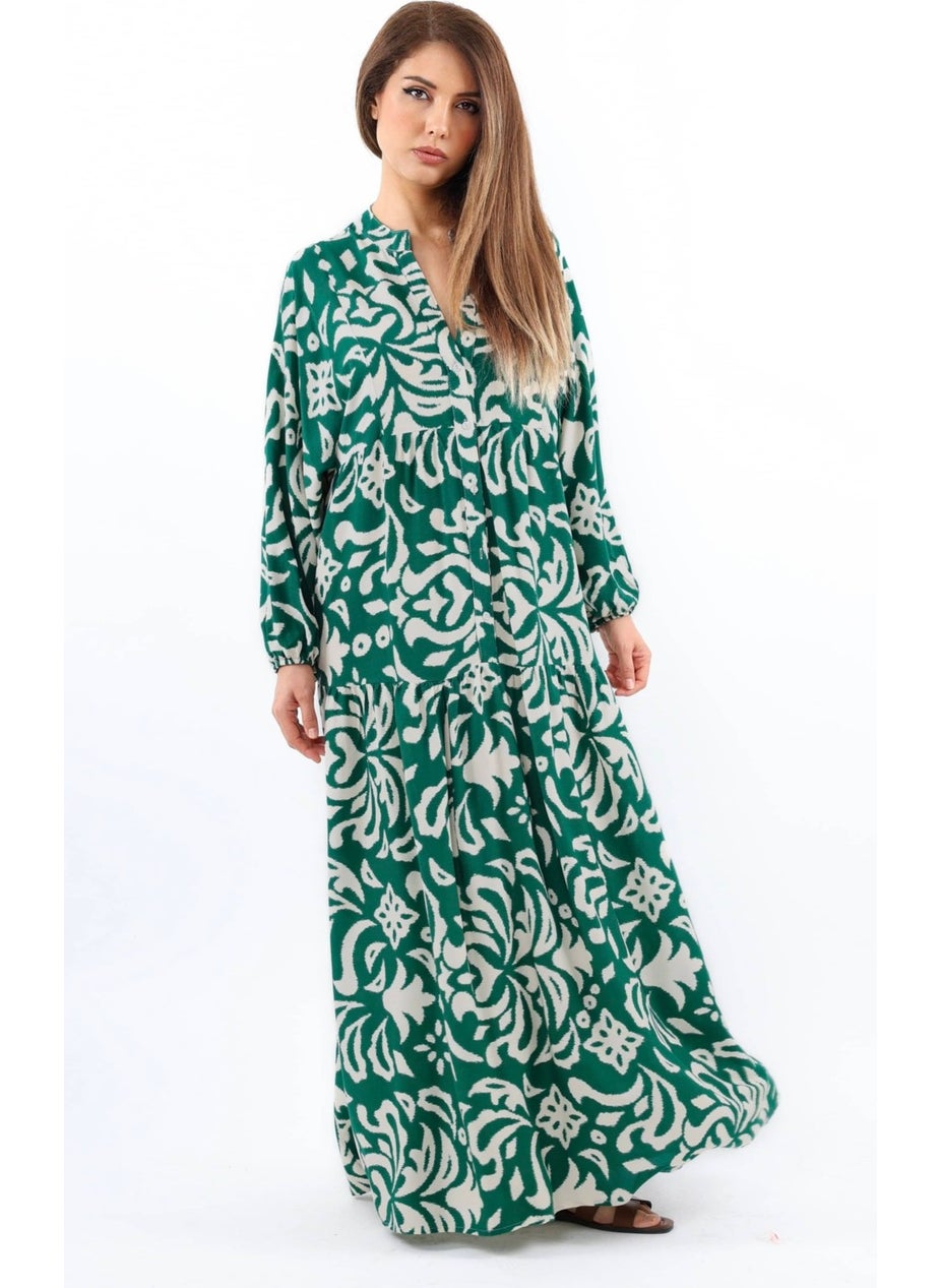 Prive Women's Showy Emerald Green Viscose Maxi Dress