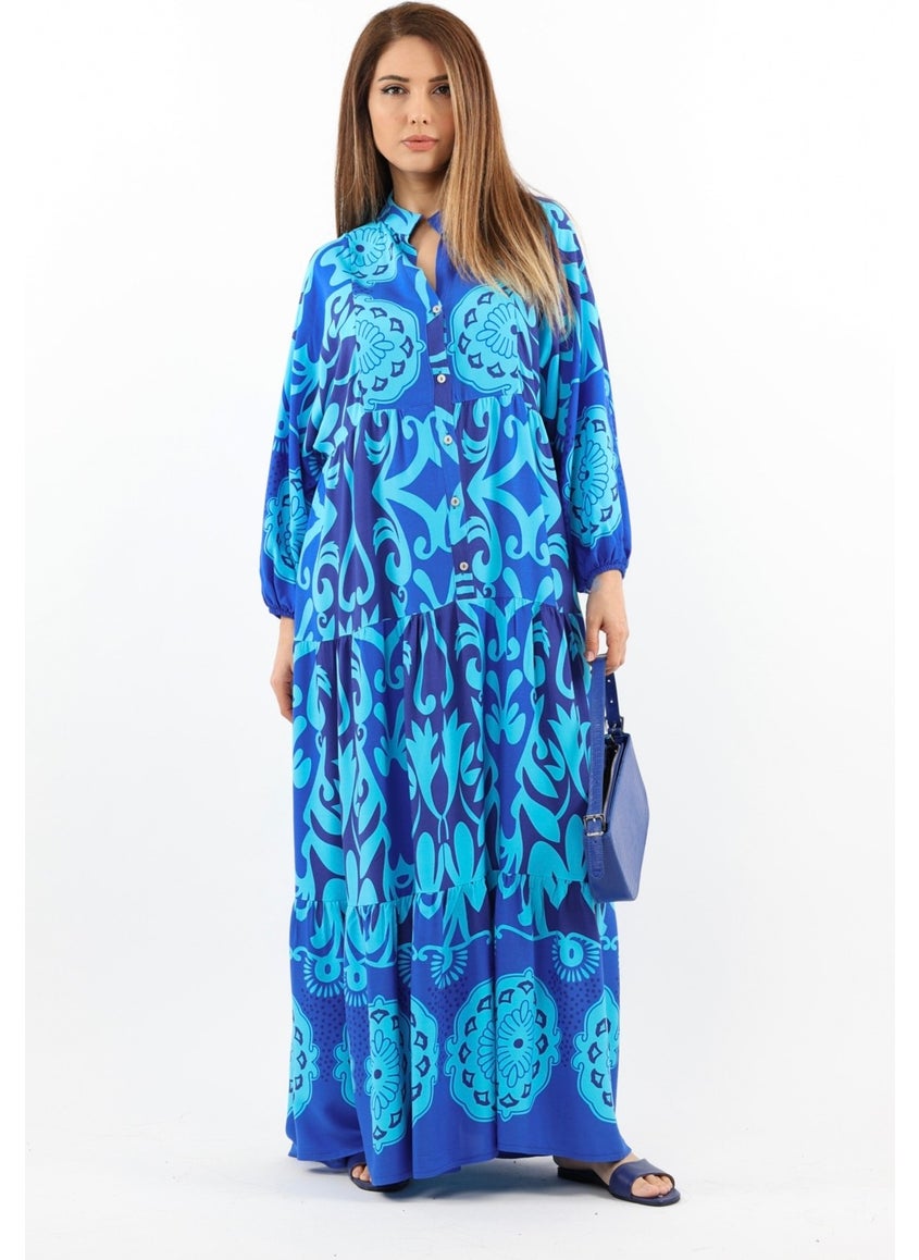 Prive Elegant Viscose Maxi Length Blue Long Summer Dress