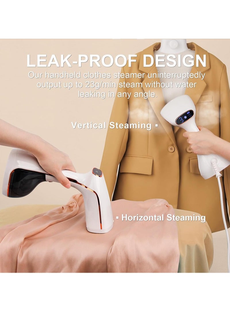 Steamer Iron, Portable Clothes Steamer for Clothes, Handheld Steamer with 3 Steam and Water Tank for Wrinkle Removal with Fabric Brush for Home, Dorm, Travel