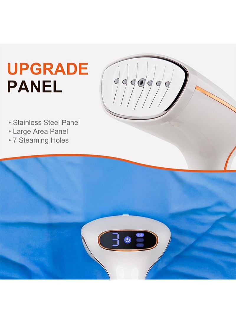 Steamer Iron, Portable Clothes Steamer for Clothes, Handheld Steamer with 3 Steam and Water Tank for Wrinkle Removal with Fabric Brush for Home, Dorm, Travel