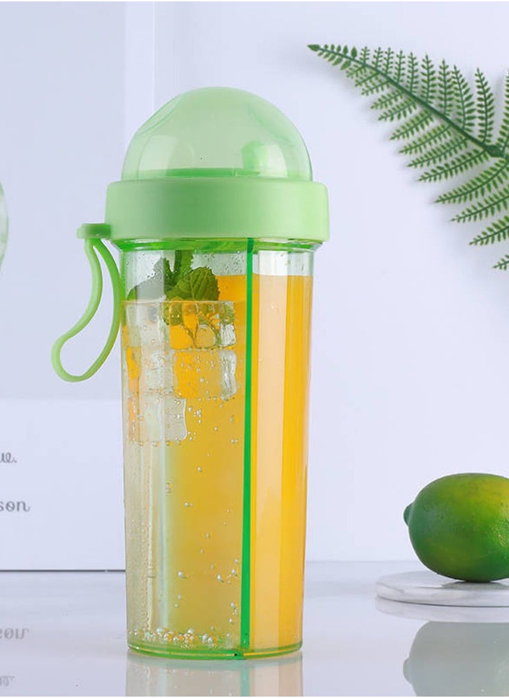 Portable 21oz Water Bottle with Dual Straws Ideal for Travel Camping Cycling and Outdoor Activities
