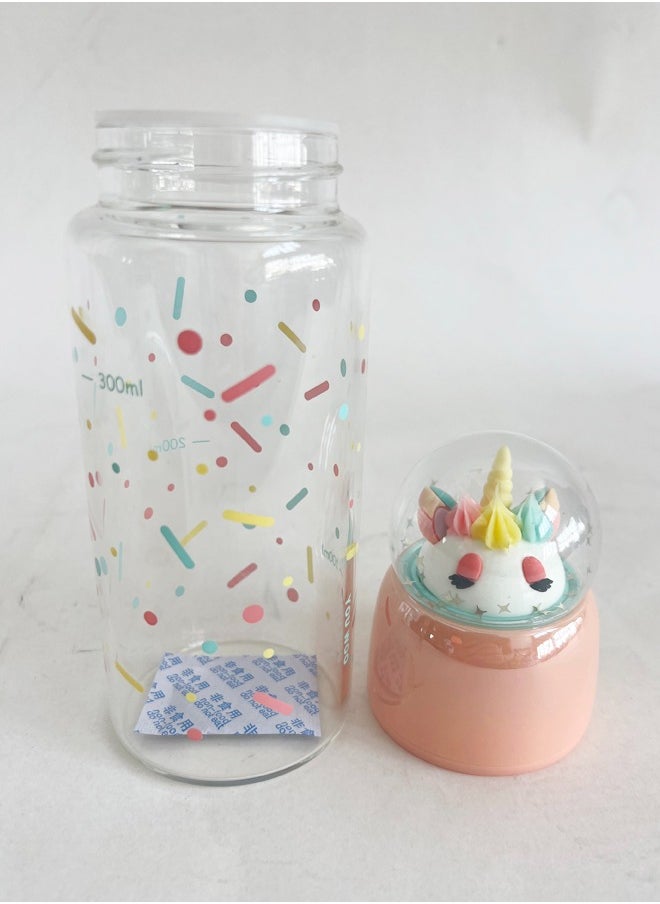Cute Glass Water Bottle Outdoor Travel Leak-Proof Healthy For Kids Baby Student