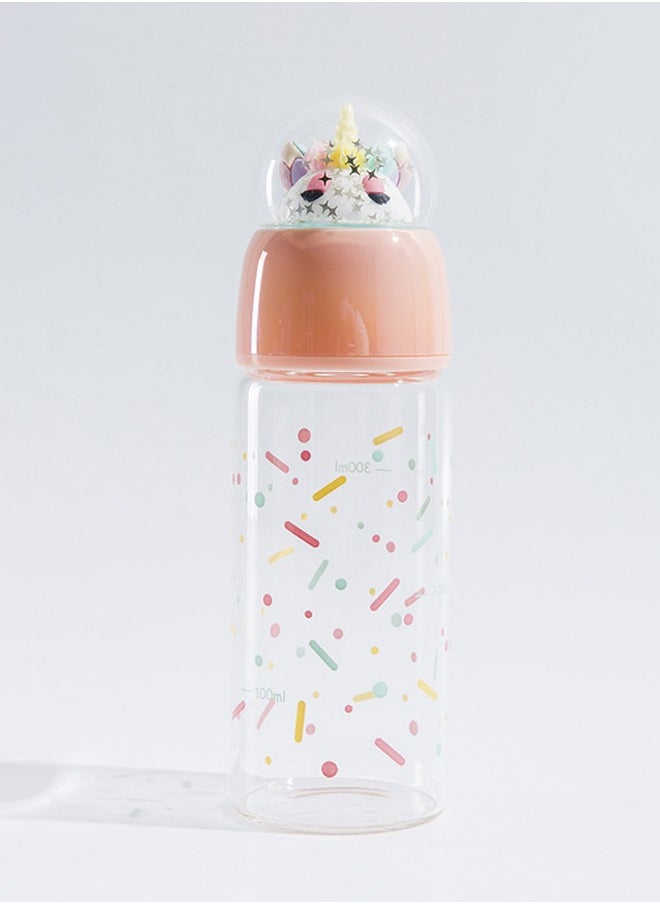 Cute Glass Water Bottle Outdoor Travel Leak-Proof Healthy For Kids Baby Student