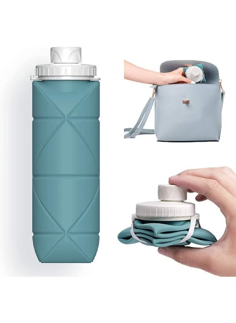 Collapsible water bottle, Silicone water bottle, Carabiner water bottle, Travel water bottle, Leakproof water bottle for home, gym, office, camping