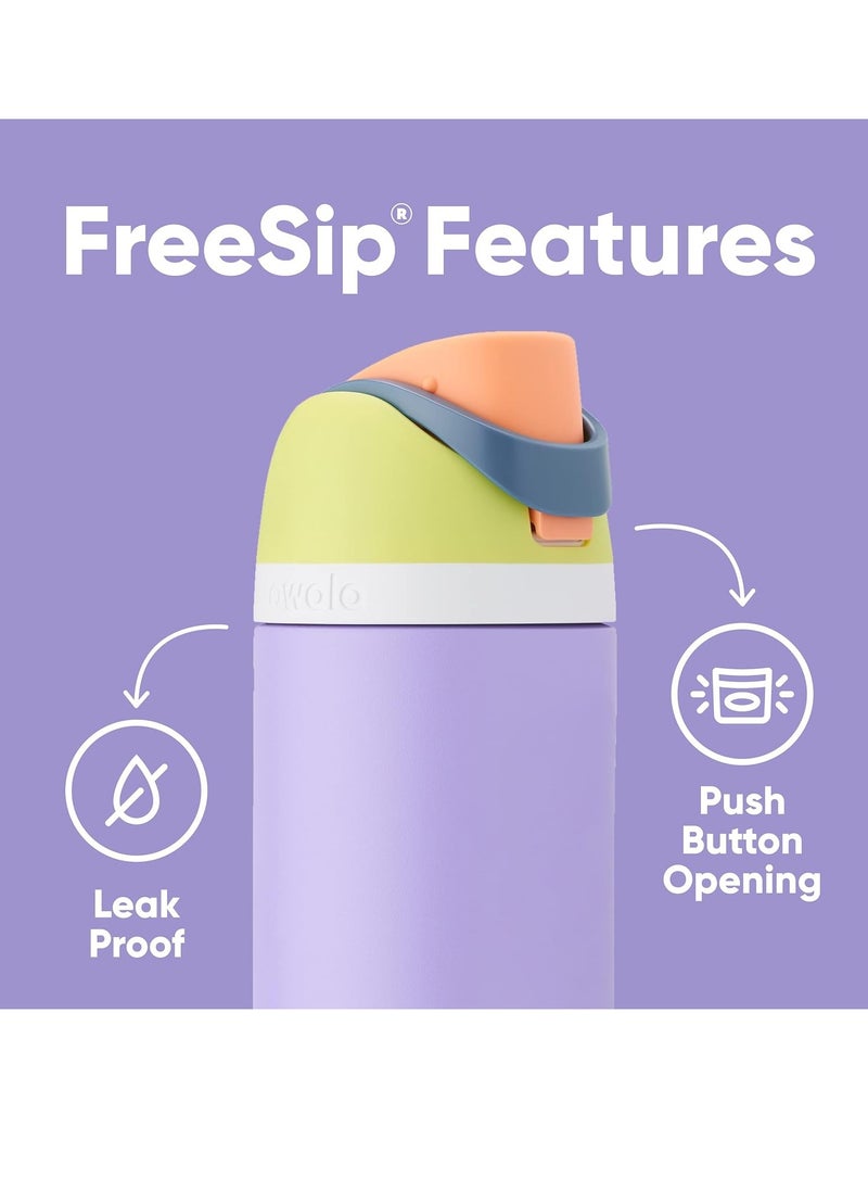 FreeSip Insulated Stainless Steel Water Bottle with Straw for Sports, Travel, and School BPA-Free Sports Water Bottle, 24 oz