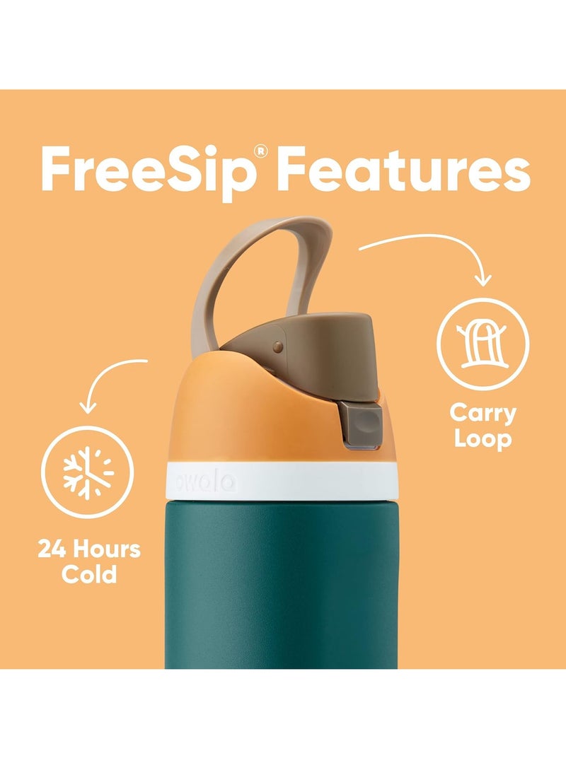 FreeSip Insulated Stainless Steel Water Bottle with Straw for Sports, Travel, and School BPA-Free Sports Water Bottle, 24 oz