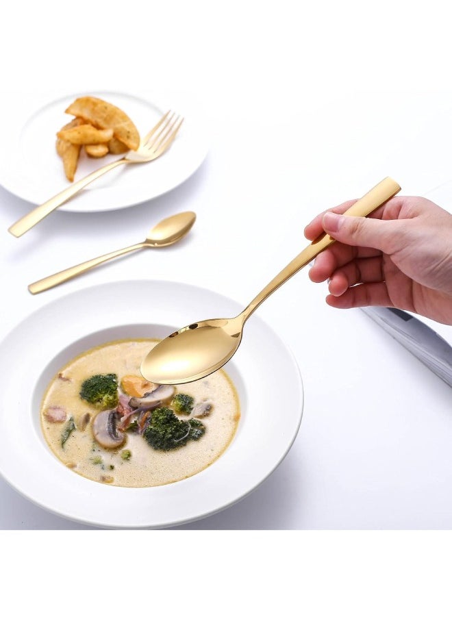 Stainless Steel Cutlery Set, 24-Piece Set of Golden Tableware Western-Style Kitchen Tableware