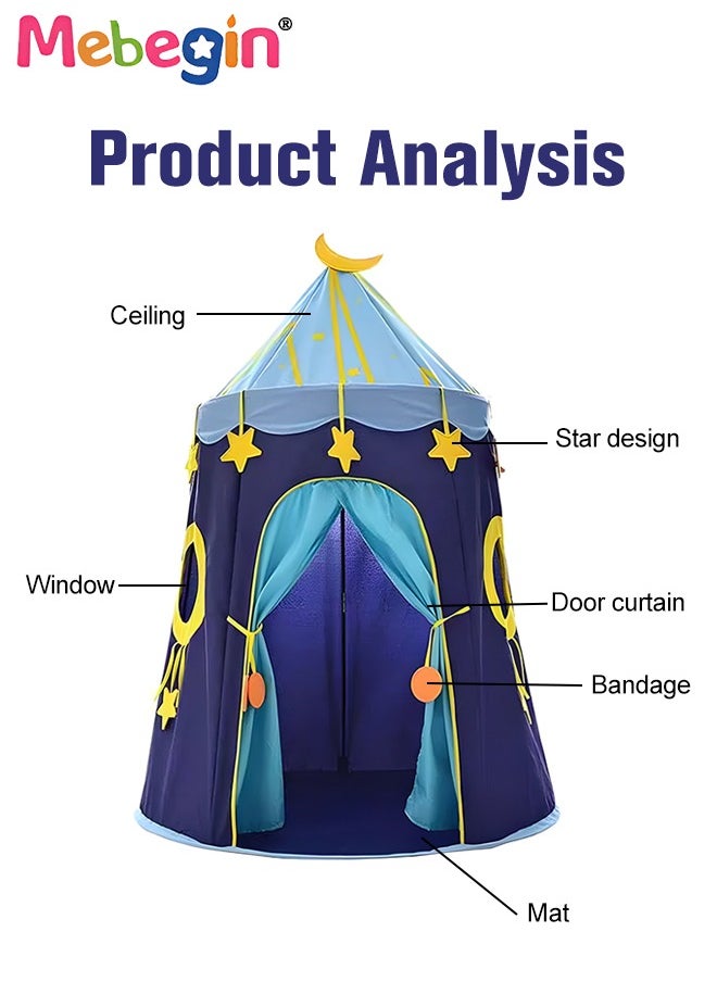 Kids Play Tent with Several Windows, Large Space Play House for Kids, Portable Tent for Indoor and Outdoor, Easy Installation, Suitable 2 Adults and 2 Kid, Ideal for Bedroom, Playroom or Basement, 1