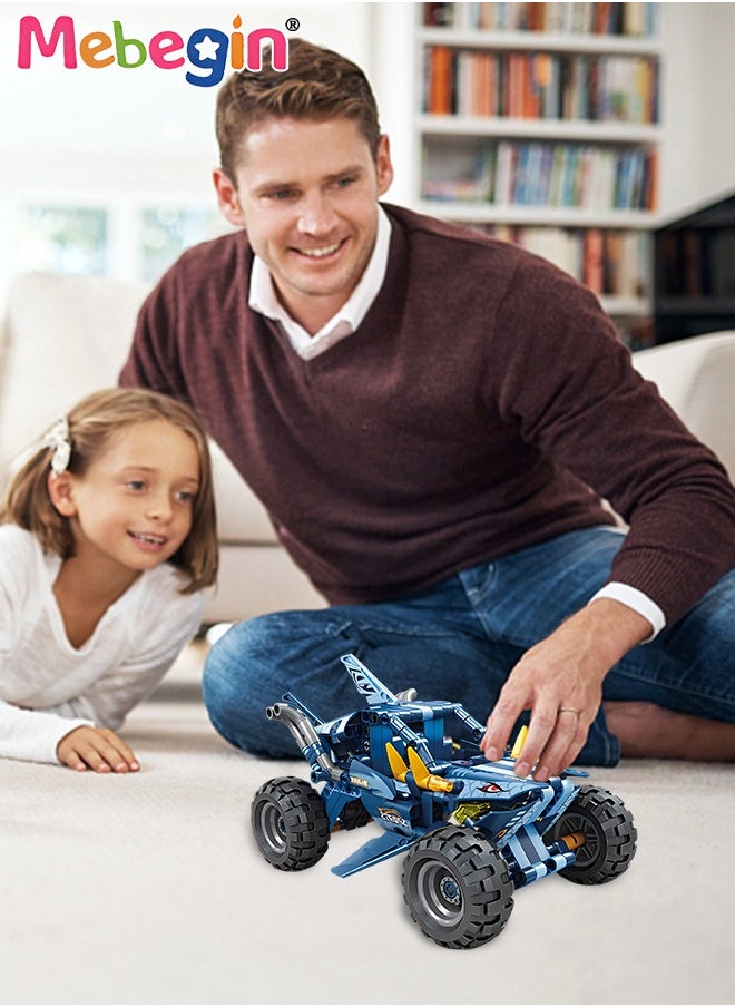 2 in 1 Transforming Car Toys, Racing Car Building Block Set, Deformation Race Car Building Toys, Pull Back Sport Car with Light and Strong Crash Resistance, Ideal Gift for Boys, 13.1*24.8*12.3cm