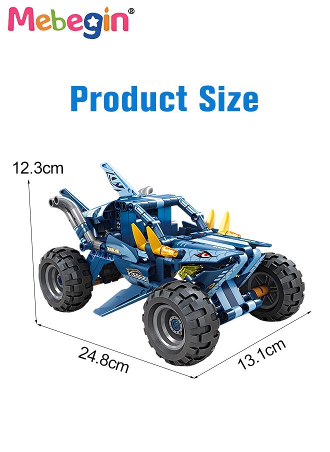 2 in 1 Transforming Car Toys, Racing Car Building Block Set, Deformation Race Car Building Toys, Pull Back Sport Car with Light and Strong Crash Resistance, Ideal Gift for Boys, 13.1*24.8*12.3cm