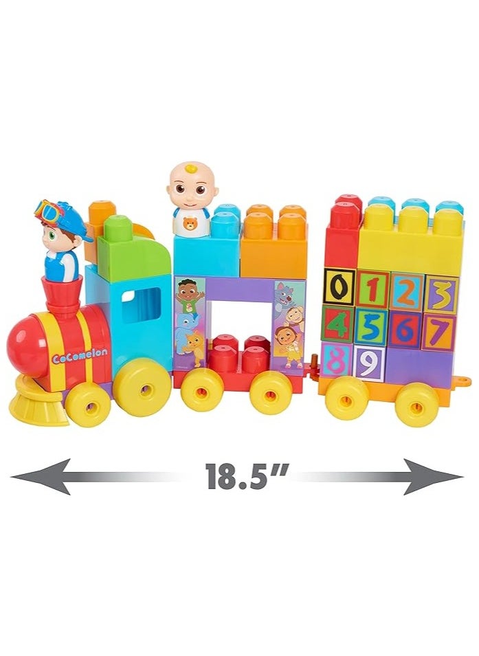 Just Play CoComelon Stacking Train Building Block Set – 40 Pieces with JJ & TomTom Figures – Educational Color & Number Recognition,musical Toy set for Toddlers