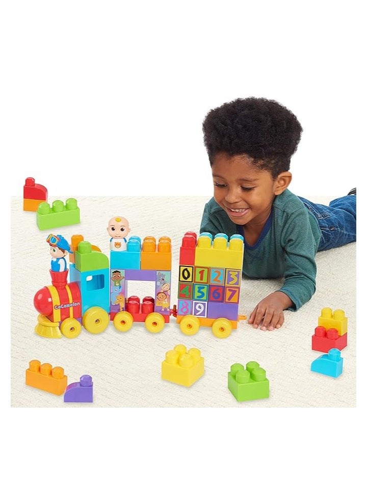 Just Play CoComelon Stacking Train Building Block Set – 40 Pieces with JJ & TomTom Figures – Educational Color & Number Recognition,musical Toy set for Toddlers