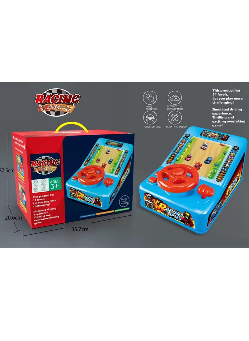 Toy Steering Wheel, Breakthrough Big Adventure Electric Sports Simulation Drive Toy Racing Game Machine, 11 Different Levels, Exciting Acceleration and Sound Effects