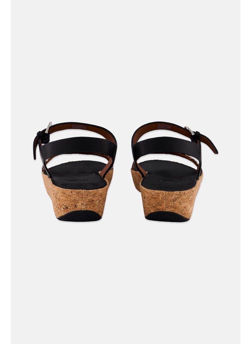 Women Bon Back Strap Adjustable Buckle Sandals, Black Combo