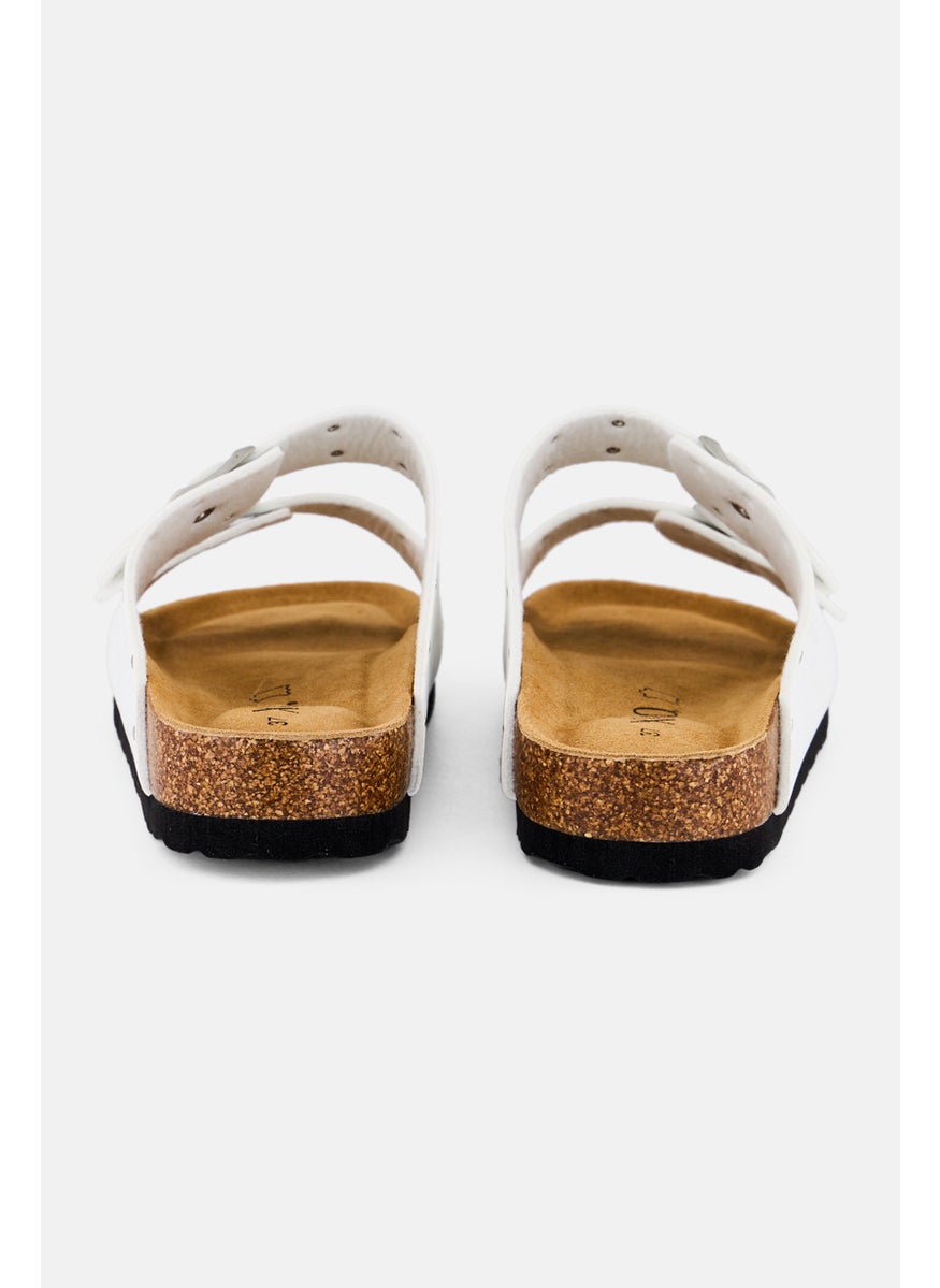 Women Slip On Sandals, White